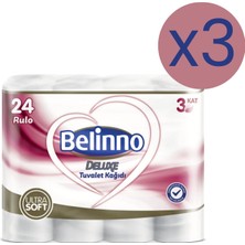 Belinno Deluxe Tuvalet Kağıdı 3 Katlı 24 Rulo x 3 Paket