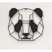 Metal Duvar Sanatı - Panda - 3D Duvar Silueti Metal Duvar Dekoru Ev Ofis Dekorasyonu Yatak Odası Oturma Odası Dekor Heykel (30 G x 28 Y / 76X71CM)
