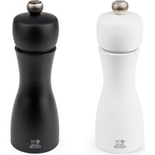 Karabiber Değirmeni + Tuz Değirmeni Tahiti 15 cm Duo + Karabiber + Kristal Tuz - Klasik Öğütme Derecesi Ayarı - Pefc Sertifikalı Ahşaptan - Fransız Kn