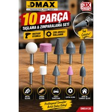 Ellante Dmax 10 Parça Taşlama Zımparalama ve Parlatma Uç Seti Matkap Uyumlu Çok Amaçlı