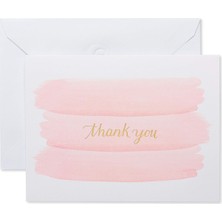 American Greetings Zarflı Teşekkür Kartları, Pembe Fırça Vuruşları (50 Adet)