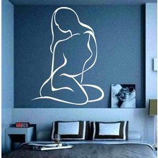 Güzellik Duvar Sanatı - 3D Kadın Silueti Metal Duvar Dekoru Ev Ofis Dekorasyonu Yatak Odası Oturma Odası Dekor Heykel (Beyaz, 18 G x 24 Y / 46X61CM)