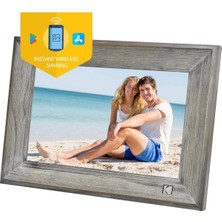 Kodak Wifi Dijital Fotoğraf Çerçevesi 10 Inç, Hd IPS Dokunmatik Ekran, Bulut Depolamalı Klasik Ahşap Elektronik Resim Çerçevesi, 32 GB Dahili Bellek,