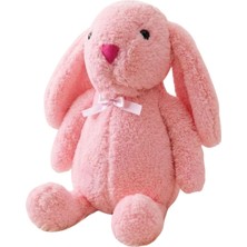 Uyku Arkadaşım Papyonlu Uzun Kulak Bunny Peluş Tavşan 65 cm (Pembe)