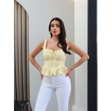 Esra Helvacı Beyaz Paça Kesik Orj Jean