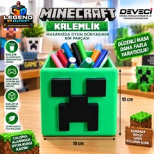 Legend 3D Market Minecraft Creeper Kalemlik | 3D Baskı Çocuk Kalem Kutusu | Masa Düzenleyici Organizer