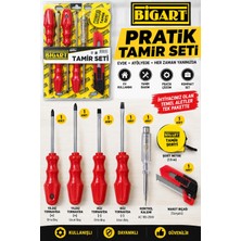 Ellante 7 Parça Tamir Seti – Tornavida, Kontrol Kalemi, Şerit Metre ve Maket Bıçağı Çok Amaçlı Ev & Atölye Seti