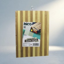 TKÇ Şık Metal Kulplu Bambu Kesim Panosu 26X36 cm Mutfak
