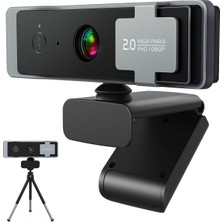 Pc Için 1080P Web Kamerası, Gizlilik Kapaklı ve Tripodlu Bilgisayar Kamerası, Çift Gürültü Önleyici Mikrofonlar, Zoom, Skype, Video Görüşmeleri ve Kon