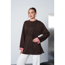 Mega Life Yakası ve Kol Manşeti Ekose Garnili Oysho Tunik