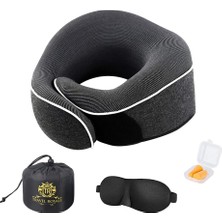 Boyun Yastık Başı, Çene, Boyun 360° Destek Yastığı AYARLANABILIR%100 Saf Hafızalı Köpük Yastık Uçaklar, Araba ve Ev Için, Ergonomik Tasarım Tam Boyun