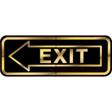Abs Lüx Çift Katlı Yönlendirme Levhası Siyah-Altın Exit Sol Yön