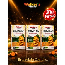 Walkers Vitamins Walkers Bromelain 3lü Paket Yeşil Çay, Krom, Curcumin, Berberine, Resveratrol.