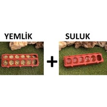 Asenya 1 Adet Civciv Yemliği + 1 Adet Civciv Suluğu 2'li Set Bıldırcın Keklik Kuş Yemlik Suluk