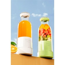 Smoothie Blender Taşınabilir Şarjlı Kişisel Mini Meyve Karıştırıcı 300 ml (Beyaz)