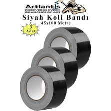 Siyah Koli Bantı 100 Metre 3 Adet 45MM x 100 Metre Renkli Koli Bandı Extra Güçlü Formül Akrilik Koli Bandı