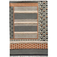 Rustik Kilim Grey Light Brown 4014 Bohem Kilim, 77 x 150