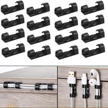 Yapışkanlı Kablo Sabitleyici Düzenleyici Çok Amaçlı Kablo Toparlayıcı Klips SET-AL4552 16 Adet (Beyaz)