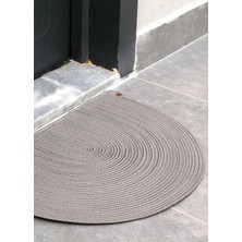Doğal Jüt Yarım Daire Kapı Önü Paspası | Kaymaz Tabanlı | Doğal El Dokuma | Şık ve Dekoratif D Paspas (Kapı Girişleri, Banyo ve Balkon Kullanımı Için)