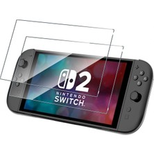 Switch 2 Ekran Koruyucu Temperli Cam Için Tasarlanmış 2'li Paket, Ultra Dayanıklı, 9h Sertlik Kırılmaz, Çizilmeye Dayanıklı, Nintendo Switch 2 Ekran K