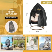 Bahçe Salıncağı Örtüsü, Rattan Salıncak Koltuk Koruma Kılıfı Brandası, Hamak Sandalye Dış Mekan Su Geçirmez Mobilyası Koruyucu Örtü - 190 x 115CM