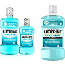Coolmint Ağız Bakım Suyu 500 ml 250 ml ve Listerine Breath Freshening Ağız Bakım Ürünü, Cool Mint, Hafif Tat, 500ML