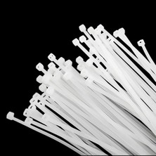 100 Adet Cırt Kelepçe 4,8X380 mm Plastik Beyaz Renk Zip Kablo Bağı Çok Amaçlı Bağlama