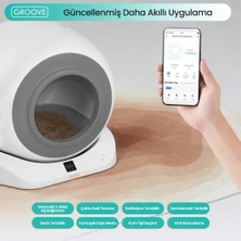 Q-Clean Wifi Otomatik Akıllı Kedi Tuvaleti Gri Yeni Versiyon
