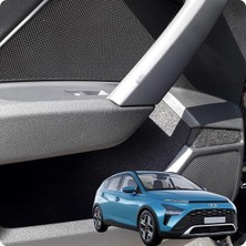 Hyundai Bayon Uyumlu Konfor Seti – Kapı Cepleri, Bardaklık, Torpido ve Konsol Için Kaymaz Kumaş Kaplama / Gürültü Önleyici Araç Içi Organizer ve Koruy