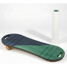 Yeşil/lacivert Denge Tahtası Balance Roller Board Çift Fonksiyonlu Sörf Eğitim Tahtası Kaykay Eğitim Tahtası 73 x 28 cm – RB13