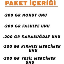 1 kg Fit Yaşam Glutensiz Un Paketi Karabuğday Nohut Fasulye Kırmızı Yeşil Mercimek Unu