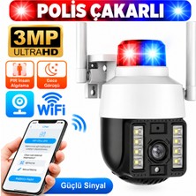 BRAVİON 3mp Hd Wifi Dış Mekan Güvenlik Kamerası – Polis Çakarlı, Gece Görüşlü, Hareket Algılama, Çift Yönlü Ses