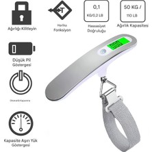 ® Dijital Bagaj Tartısı - 50KG/110LB Kapasiteli Elektronik Hassas Valiz Tartı Cihazı, LCD Ekranlı, Taşınabilir Ağırlık Ölçer, Seyahat, Kargo ve Alışve