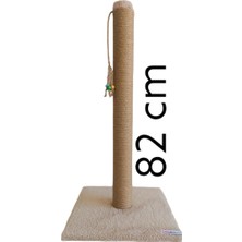 82 cm Kedi Tırmalama Tahtası 8 Çap Boru Çapı Tek Parça Ekru (Açık Kahve)