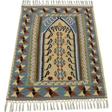 Zehra Abla Halı Yeni El Dokuma Benzersiz Kayseri Pamuklu Yün Kilim 6411 Çok Renkli-90 x 120