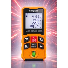 Profesyonel 50 Metre Lazer Metre Dijital Göstergeli Lazer Mesafe Ölçer Turuncu