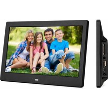 Dijital Fotoğraf Çerçevesi, 7 Inç / 10 Inç, Siyah, USB ve Sd Kart Destekli, Video Müzik Saat Takvim, Kumandalı (Inç, 7)