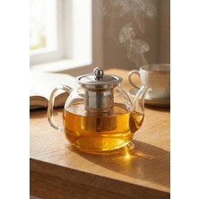 Corbeen Borosilikat Cam Demlik - 1 Litre, Oval