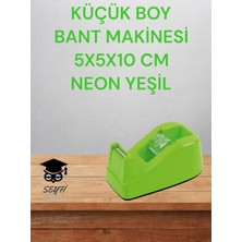 Kirtasiye Küçük Boy Masaüstü Bant Makinesi, 5X5X10 Cm, Neon Yeşil