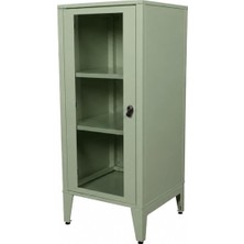 Ziglat 1110 Serisi Kilitli Metal Home Office Dolabı Cam Kapaklı Yeşil 450X1050X450 mm