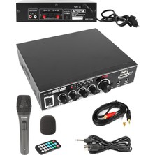 Lastvoice LVX-150MIC Mikrofonlu Stereo Amfi, 2X75 Watt, Bluetooth, Usb, Sd Kart, 220V/12V