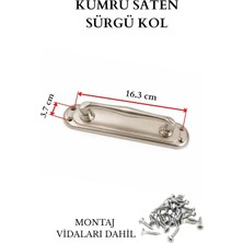 Kumru Sürgü Kapı Kolu, Kıvrık Çekme Kol, Saten, 16.3 cm x 3.7 Cm, 2 Adet (Saten, 16.3)
