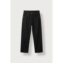 Abluka Online Erkek Baggy Fit Yıkamalı Jean Pantolon Siyah
