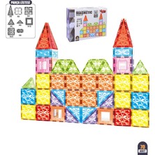 Solira Store - 70 Parça Manyetik Yapı Blokları Seti 7,5 cm – Güçlü Mıknatıslı, Eğitici Stem Oyuncak, Yaratıcı Zeka Geliştirici Çocuk Oyuncağı