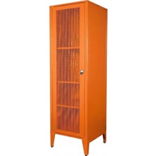 Ziglat 1550 Serisi Kilitli Metal Home Office Dolabı%70 Perfore Kapaklı Turuncu 450X1500X450 mm