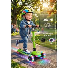 Işıklı Müzikli 3 Tekerlekli Çocuk Scooter, LED Tekerlekli, Işıklı Tabanlı