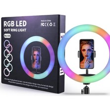 MJ36 14 Inç Rgb Ring Light – Tripodlu LED Çekim Işığı, Tiktok Youtube Yayın Lambası, Makyaj &amp; Selfie Işığı, USB Kontrollü Halka Işık