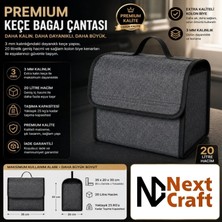 Araba Bagaj Çantası Oto Aksesuar Düzenleyici Organizer 35X30X25 cm Antrasit/gri Renk/premium Kalite / 3 mm Keçe/kolon Biyeli/koşulsuz Iade