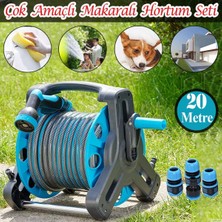 Makaralı Hortum Seti 20 Metre Garden Kit Bahçe Çeşme Su Hortumu Iç Çap 1/2 Sulama Araç Yıkama