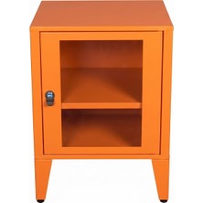 Ziglat 655 Serisi Kilitli Metal Home Office Dolabı Cam Kapaklı Turuncu 450X600X450 mm